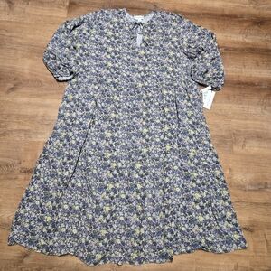 NWT!!! Treasure & Bond Purple Blue Tan & Yellow Floral Dress 3X